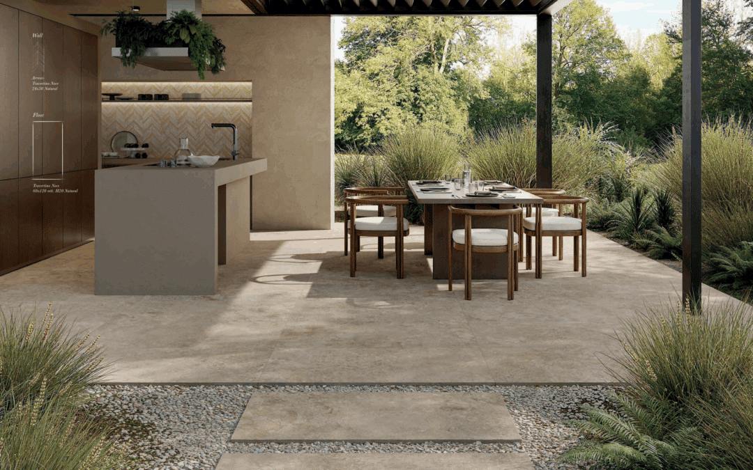 Focus Produit : Travertino Noce (Collection Lithoteke) par Bottega Tiles